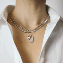 Load image into Gallery viewer, All Diamond Dog Tag Necklace