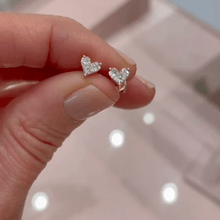 Load image into Gallery viewer, Diamond Heart Studs