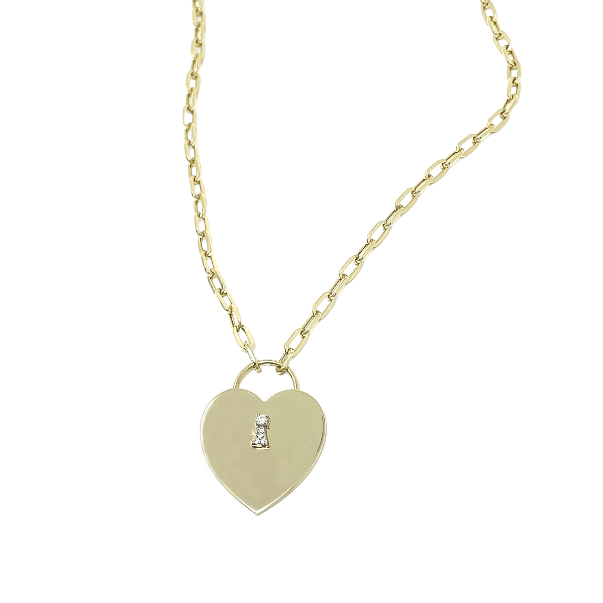 ◇VINTAGE HOLLYWOOD◇ Keyhole Heart Necklace_VH249ONE001M Padlock Heart Necklace – mariachristofilis