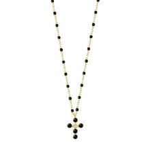 Load image into Gallery viewer, Pearled Cross Diamond Necklace, 16.5"