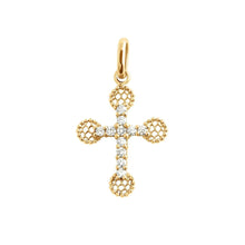 Load image into Gallery viewer, Petite Lace Cross Diamond Pendant