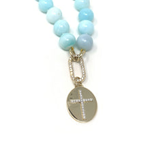 Load image into Gallery viewer, Peruvian Blue Opal Beads With Diamond Charm Holder