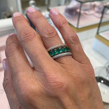 Load image into Gallery viewer, Emerald Oval Eternity Band