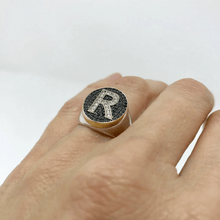 Load image into Gallery viewer, 2 Tone Medium Oval Signet Ring