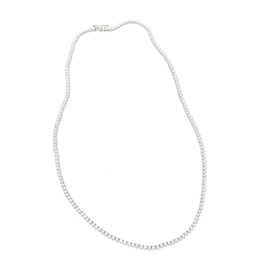 3 Prong Tennis Necklace