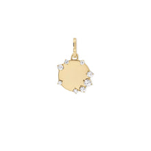 Load image into Gallery viewer, Diamond Round Dog Tag Hinged Charm