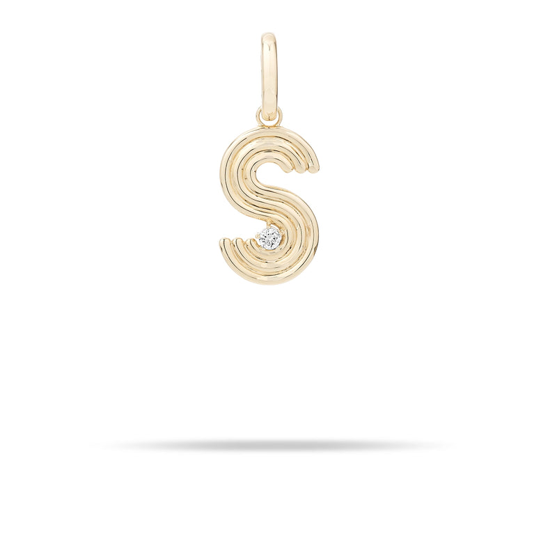 Groovy Diamond Initial Hinged Charm