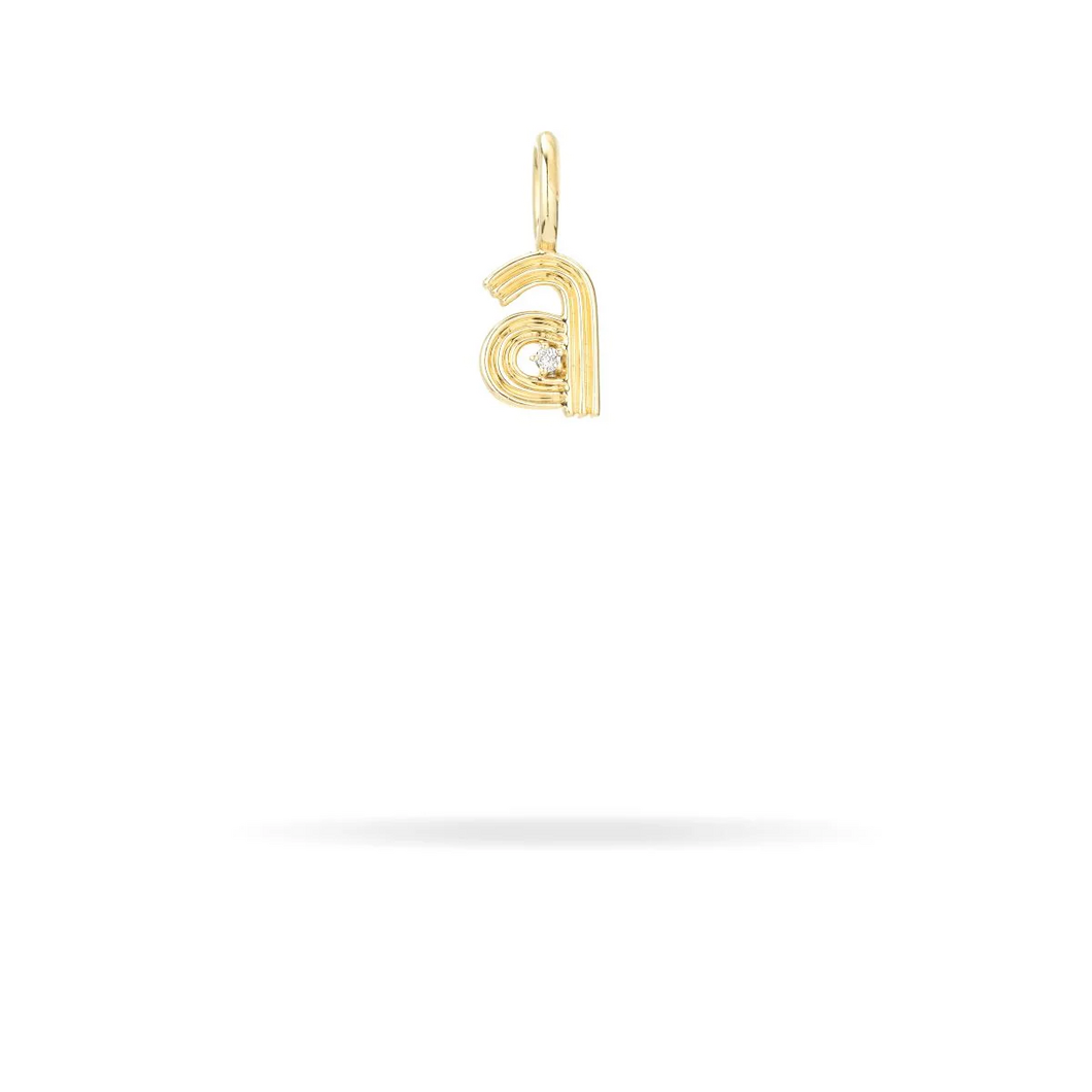 Groovy Diamond Initial Mini Bead Charm