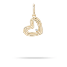 Load image into Gallery viewer, Groovy Diamond Heart Hinged Charm