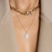 Load image into Gallery viewer, All Diamond Dog Tag Necklace