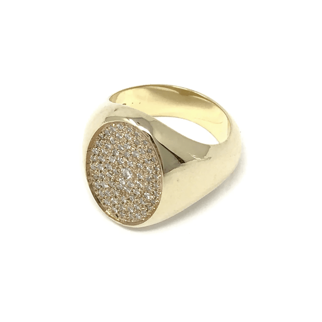 All Diamond Signet Ring