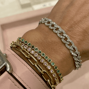 Bezel Link Pink Sapphire Bracelet