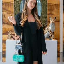 Load image into Gallery viewer, DOUBLE TROUBLE SNAKESKIN CLUTCH