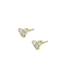 Load image into Gallery viewer, Diamond Heart Studs