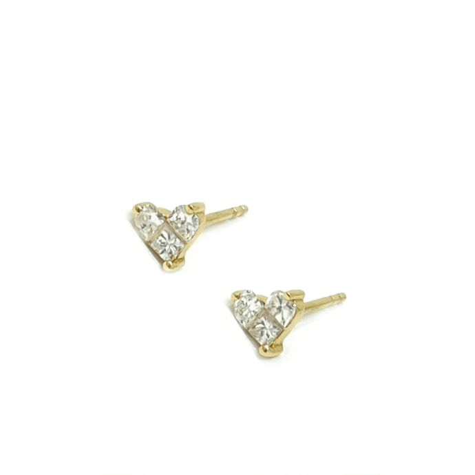 Diamond Heart Studs