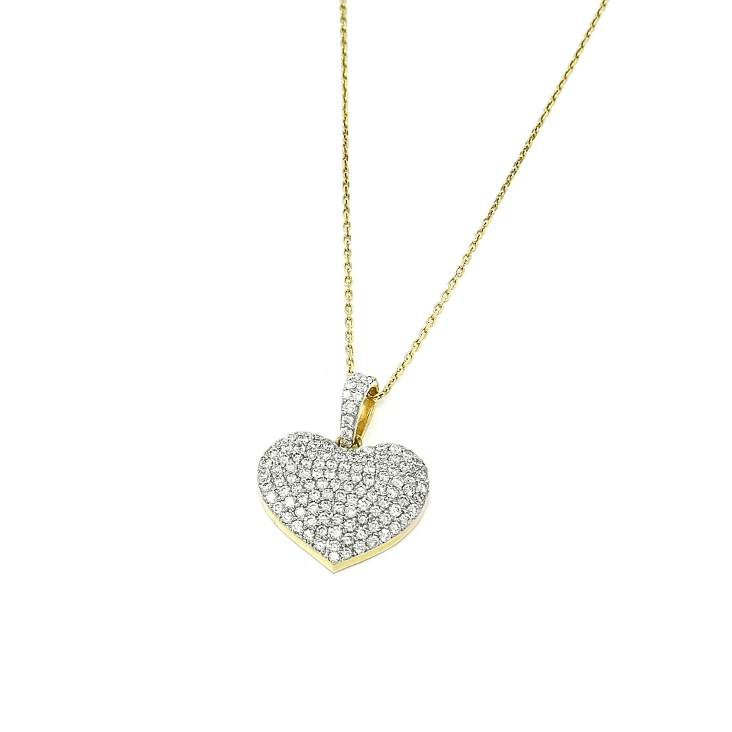 Diamond Puff Heart Charm