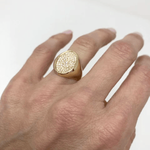 All Diamond Signet Ring