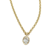 Load image into Gallery viewer, Diamond Bezel Oval Pendant