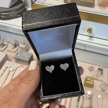 Load image into Gallery viewer, Diamond Heart Studs