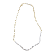 Load image into Gallery viewer, Diamond with Gold Link Chain Necklace