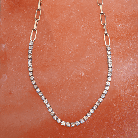 Diamond & Gold Link Chain Necklace
