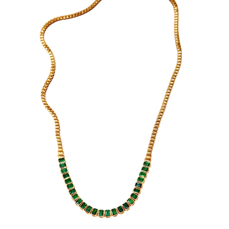 Emerald Bezel Necklace