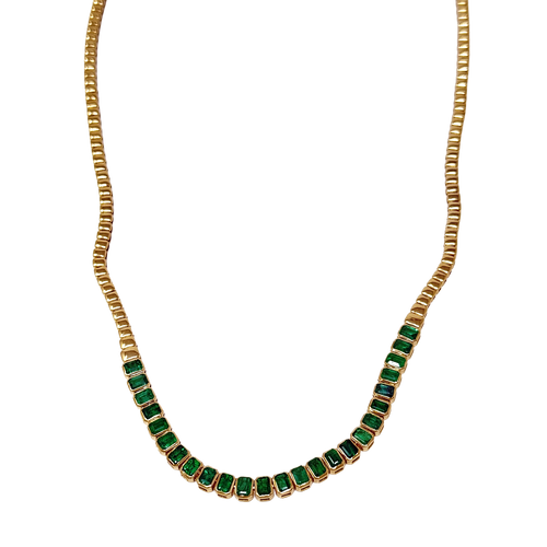 Emerald Bezel Necklace