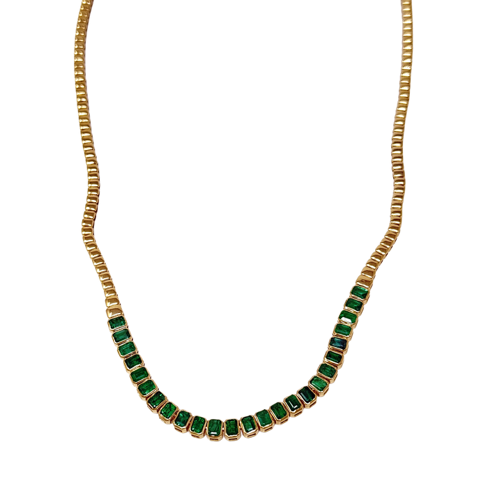Emerald Bezel Necklace