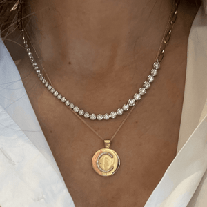 Graduated Diamond Bezel Necklace