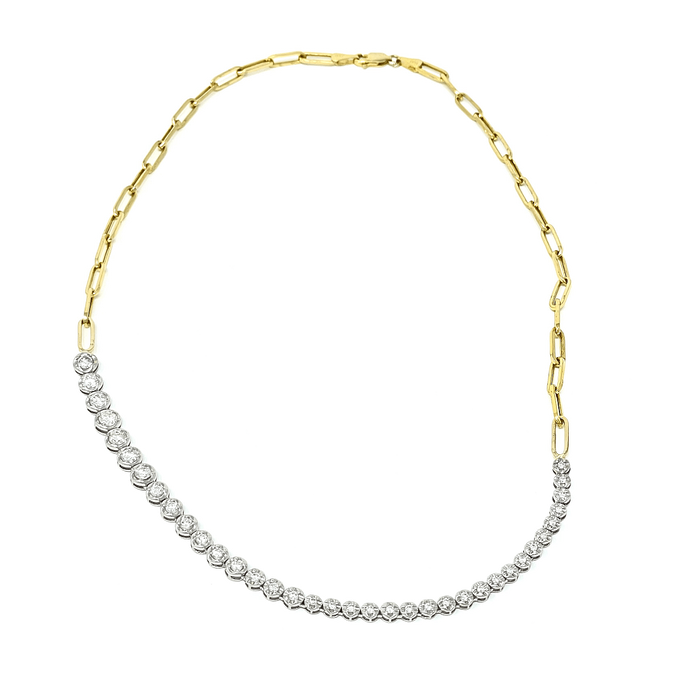 Graduated Diamond Bezel Necklace