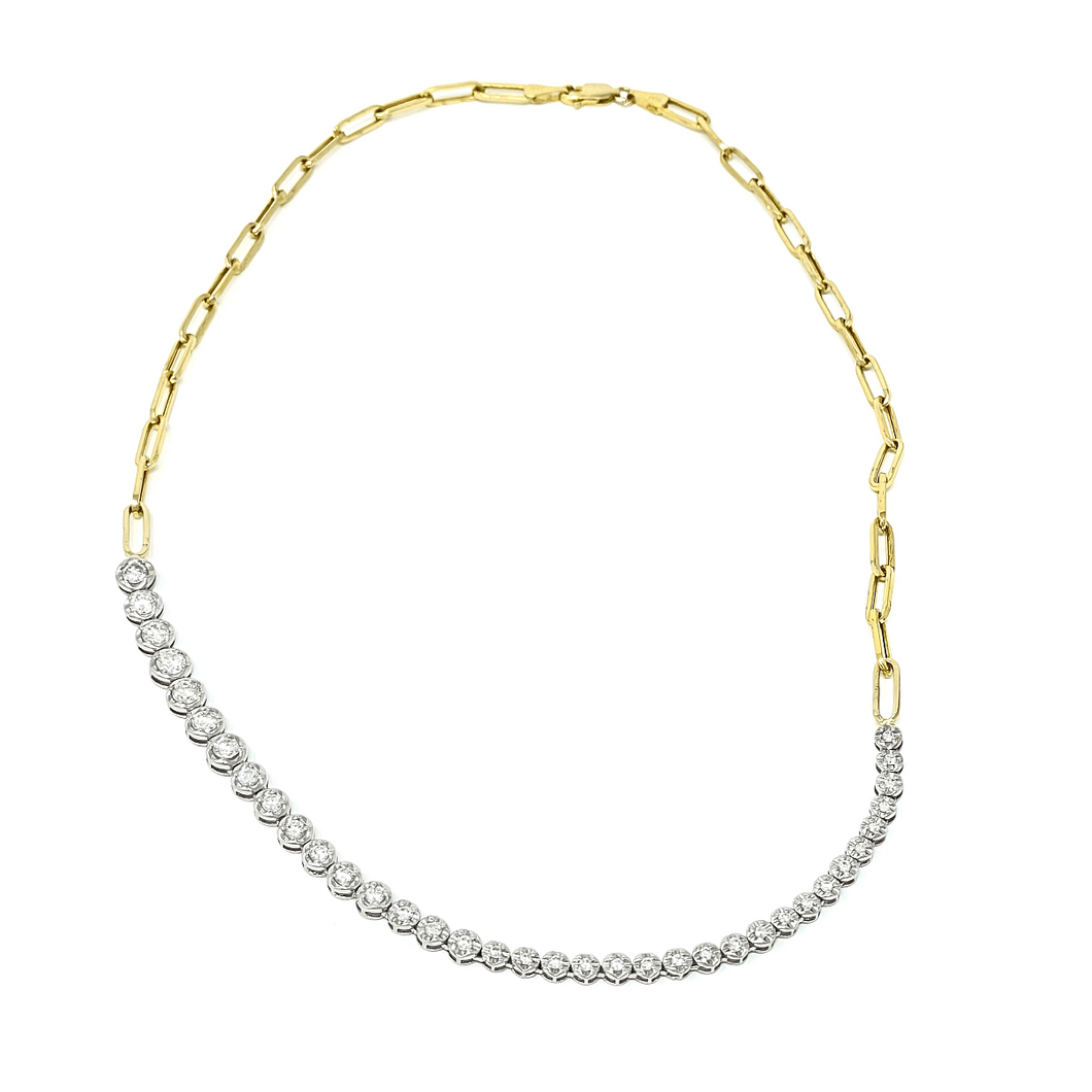 Graduated Diamond Bezel Necklace