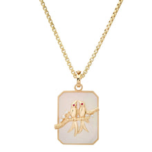 Load image into Gallery viewer, Large MOP Lovebirds Pendant