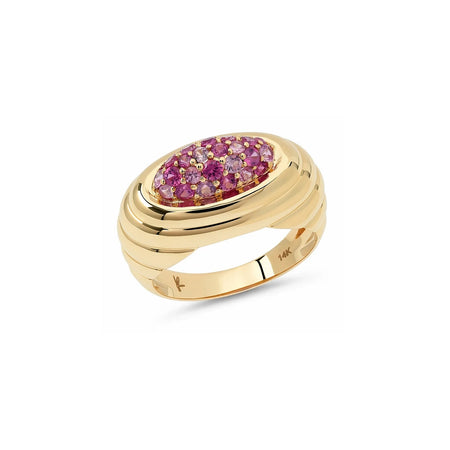 Midsize Current Ring in Pink Sapphire Pavé