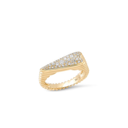 Fluted Pavé Heart Ring