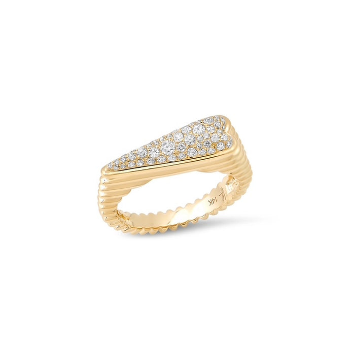 Fluted Pavé Heart Ring
