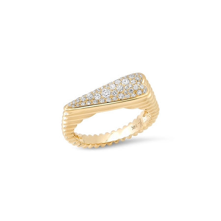Fluted Pavé Heart Ring