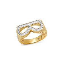 Load image into Gallery viewer, Grandsize Diamond Encrusted Initial Ring