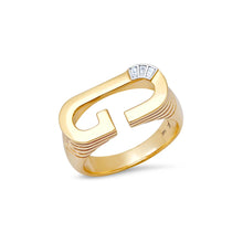 Load image into Gallery viewer, Grandsize Ribbed Initial Ring