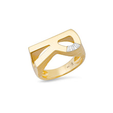 Load image into Gallery viewer, Grandsize Ribbed Initial Ring