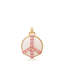 Load image into Gallery viewer, Midsize Peace Pendant in White Onyx and Pink Sapphires