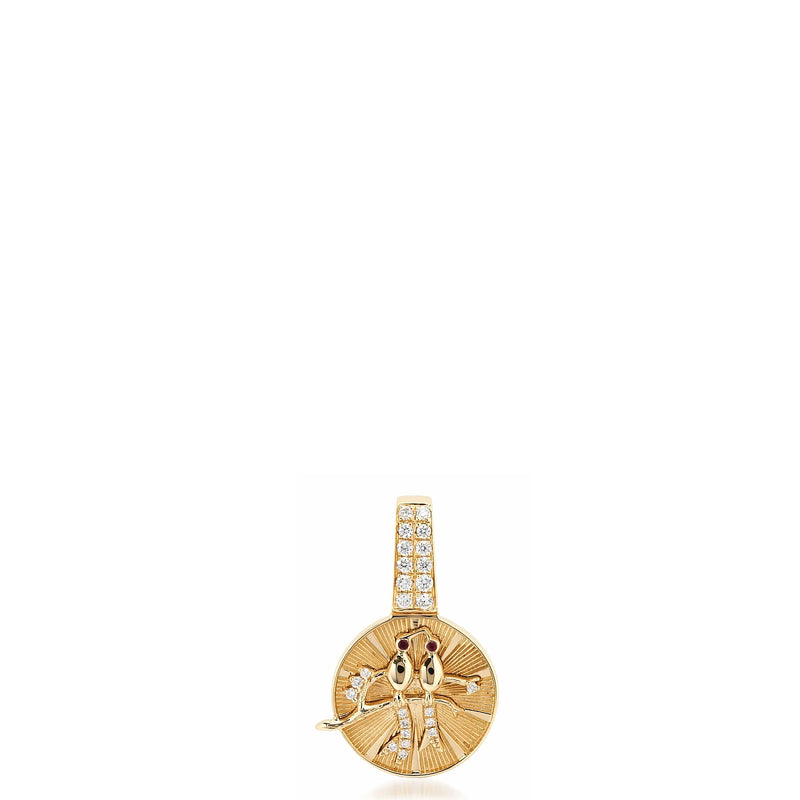 Mini Lovebirds Medallion Pendant