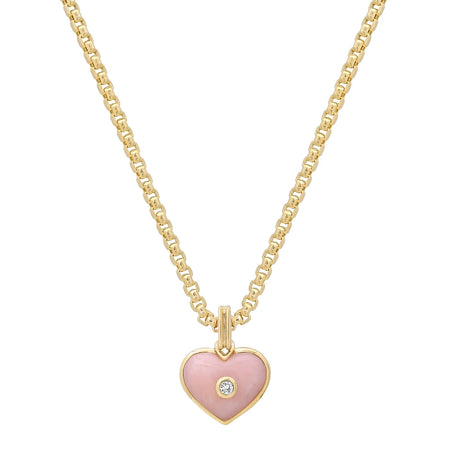 Mini Love Pendant in Pink Opal