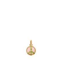 Load image into Gallery viewer, Mini Peace Pendant in Pink Opal and Tsavorite