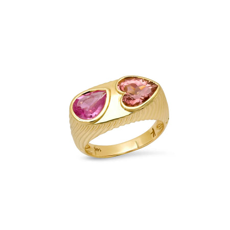 Petite Ripple Ring in Pink Tourmaline and Pink Sapphire