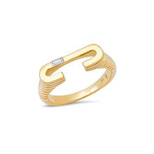 Load image into Gallery viewer, Ribbed Initial Ring