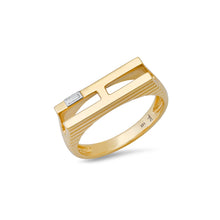 Load image into Gallery viewer, Ribbed Initial Ring