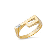 Load image into Gallery viewer, Ribbed Initial Ring