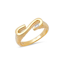 Load image into Gallery viewer, Ribbed Initial Ring
