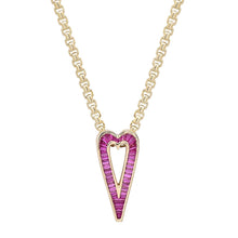 Load image into Gallery viewer, Slide-On Grandsize Pink Sapphire Encrusted Heart