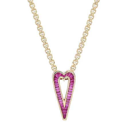 Slide-On Grandsize Pink Sapphire Encrusted Heart